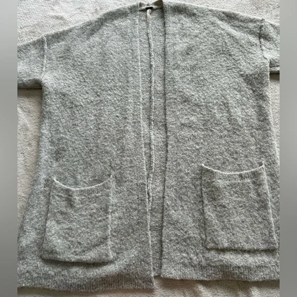 Free People Phantom Long Open-Front Cardigan, Gray - Picture 4 of 14